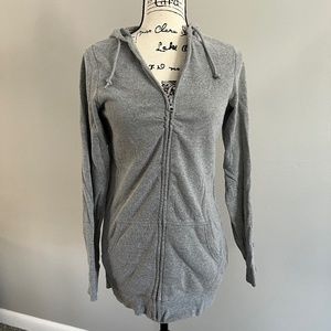 Grey North Face Zip Hoodie